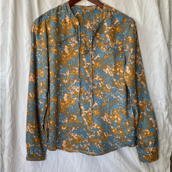 Prana Long Sleeved String Neck Tie Top - Picture 1 of 9